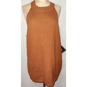 NWT RYAN WYLDE Sleeveless sweater dia.com. plus size 2X. Caramel brown.
